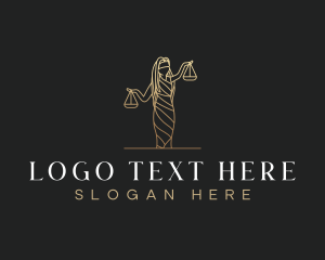 Law - Justice Scale Woman logo design