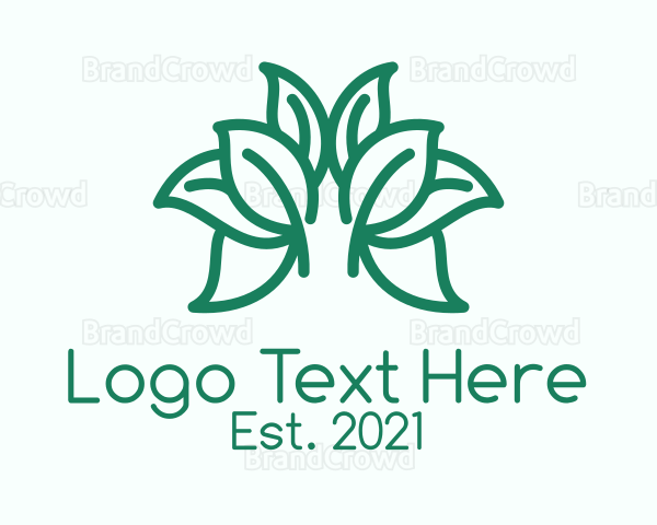 Green Symmetric Herb Logo