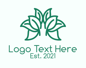 Leaf - Green Symmetric Herb logo design