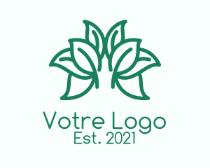 Environment Friendly - Green Symmetric Herb logo design