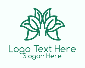 Green Symmetric Herb  Logo