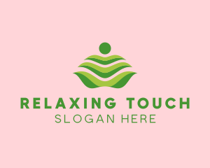 Massage - Leaf Spa Massage logo design