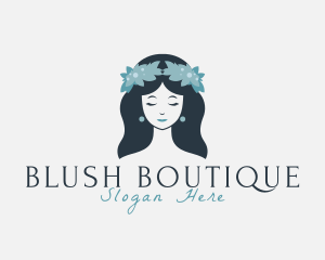 Floral Headdress Girl logo design