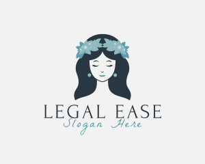Woman - Floral Headdress Girl logo design