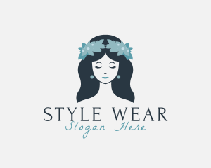 Floral Headdress Girl logo design