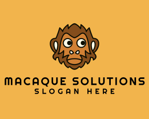 Macaque - Cartoon Wild Monkey logo design