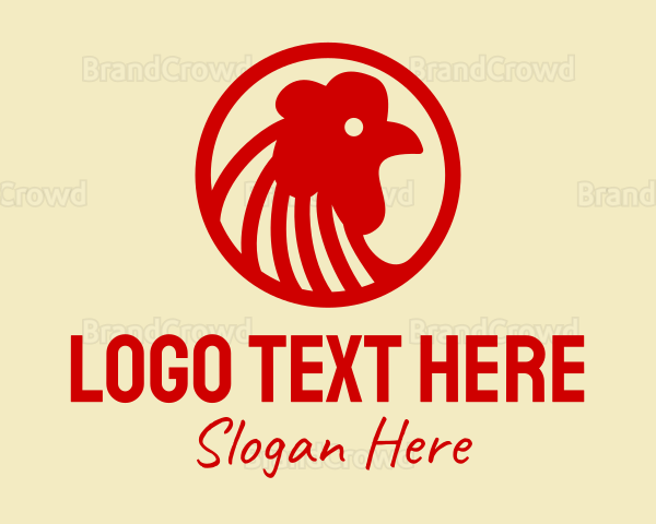 Red Chicken Hen Rooster Logo