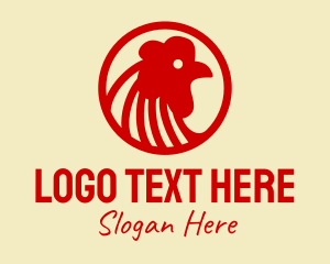 Farm Shop - Red Chicken Hen Rooster logo design