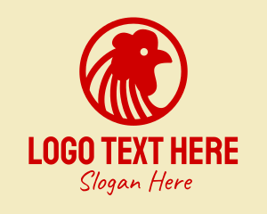 Red And Yellow - Red Chicken Hen Rooster logo design