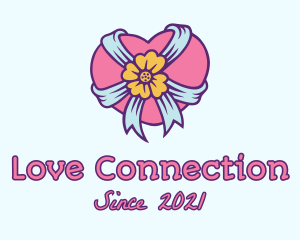 Courtship - Heart Flower Ribbon logo design