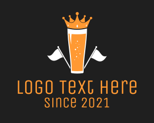 Beer Glass - Royal Crown Beer logo design