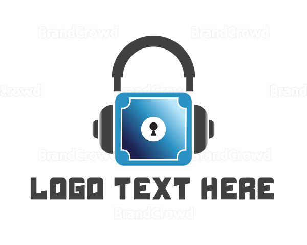 Headphones Vault Lock Logo | BrandCrowd Logo Maker