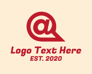 Chat - Modern Red Address Sign logo design