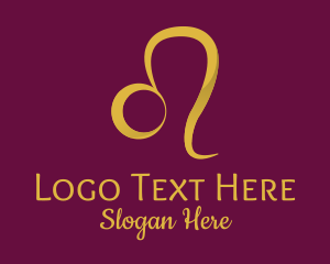 Fortune Telling - Gold Leo Horoscope Symbol logo design