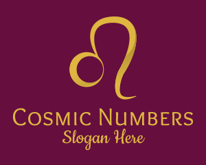 Numerology - Gold Leo Horoscope Symbol logo design