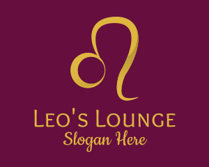 Leo - Gold Leo Horoscope Symbol logo design