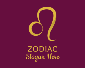 Gold Leo Horoscope Symbol logo design