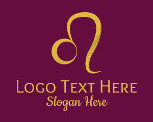 Symbol - Gold Leo Horoscope Symbol logo design
