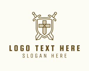 Historian - Sword Cross Medieval logo design