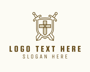 Religion - Sword Cross Medieval logo design