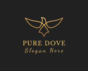 Gold Flying Dove logo design