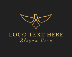 Luxury - Gold Flying Dove logo design