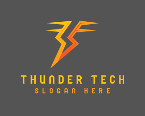 Electric Thunder Letter T logo design