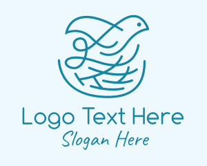 Pigeon - Nature Bird Nest logo design