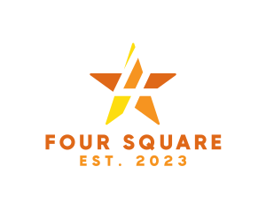 Four - Modern Tech Star Number 4 logo design