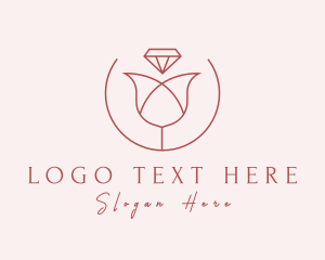 Glamorous - Flower Diamond Jewelry logo design