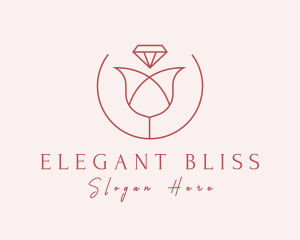 Elegant - Flower Diamond Jewelry logo design