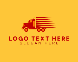 Truck - Red Vehicle Courier logo design