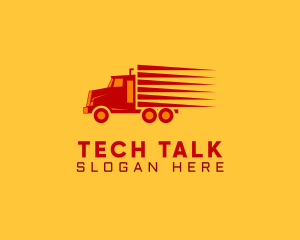 Truck - Red Vehicle Courier logo design