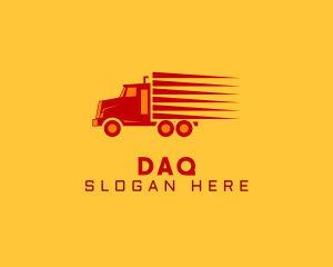 Truck - Red Vehicle Courier logo design