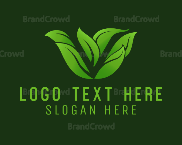 Natural Leaf Garden Letter V Logo