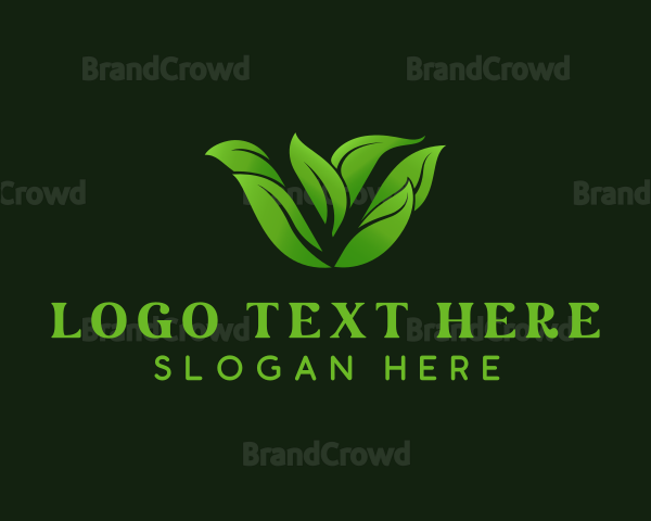 Natural Leaf Letter V Logo