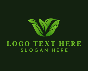 Farmer - Natural Leaf Letter V logo design