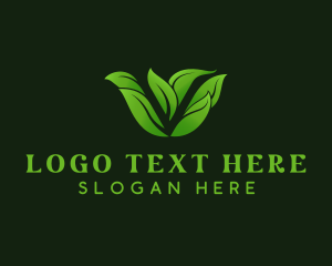 Plant - Natural Leaf Letter V logo design