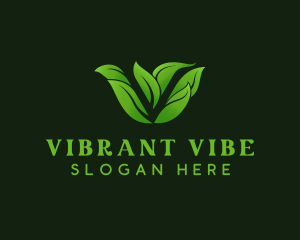 Natural Leaf Letter V logo design