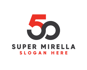 Minimalist - Infinity Number 50 logo design