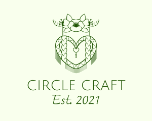 Flower Macrame Heart Decor logo design