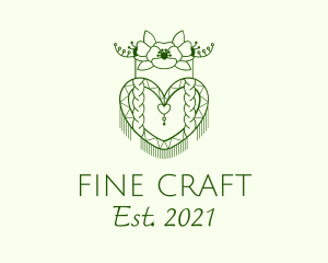 Flower Macrame Heart Decor logo design