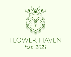 Flower Macrame Heart Decor logo design