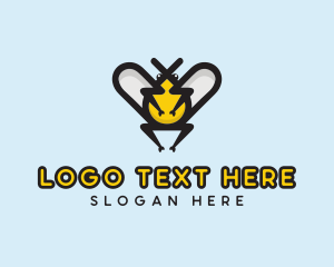Pest Control - Flying Bug Insect logo design