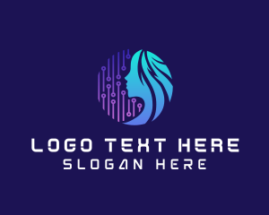 Female Software Technology logo design