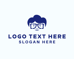 Hacker - Smart Geek Guy logo design