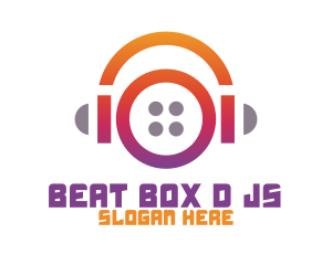 Dj - Circle DJ Headphones logo design