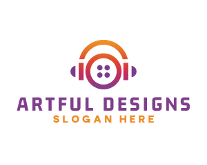 Circle DJ Headphones logo design