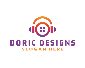 Circle DJ Headphones logo design