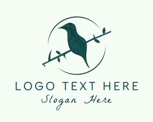 Sparrow - Perched Finch Bird logo design